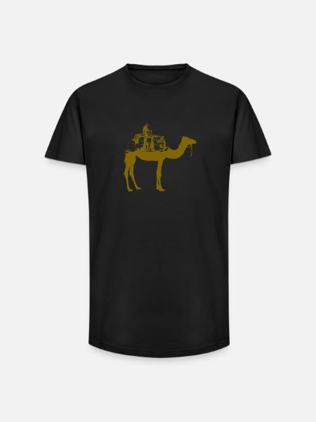 Jamal AL-Mahamel - T-shirt coupe longue homme - noir