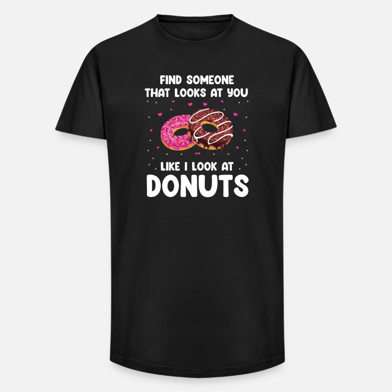 Donuts Love Design - Long Fit Männer T-Shirt - Schwarz