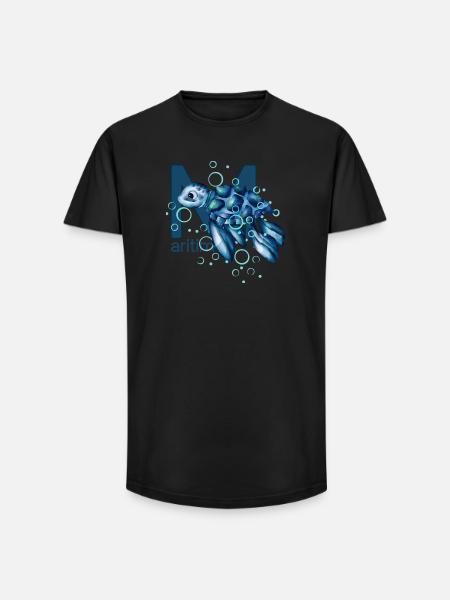 Maritime Turtle - Long Fit Men's T-Shirt - black