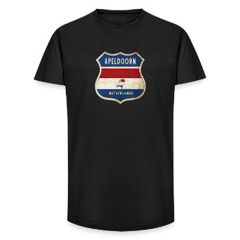 Design du blason d'Apeldoorn, Pays-Bas - T-shirt coupe longue homme - noir - Devant - AI Model Male 185 light (185cm)