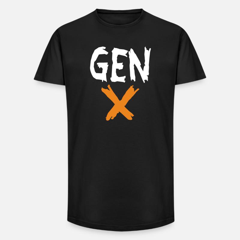 Gen X - Long Fit Männer T-Shirt - Schwarz