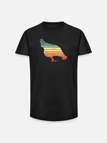 Poulets - T-shirt coupe longue homme - noir