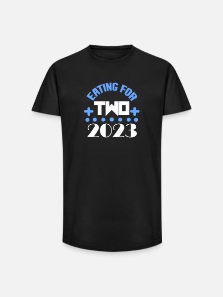 Grossesse Gémeaux 2023 - T-shirt coupe longue homme - noir