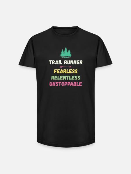 Trail Runner - Intrépide. Implacable. Imparable. - T-shirt coupe longue homme - noir