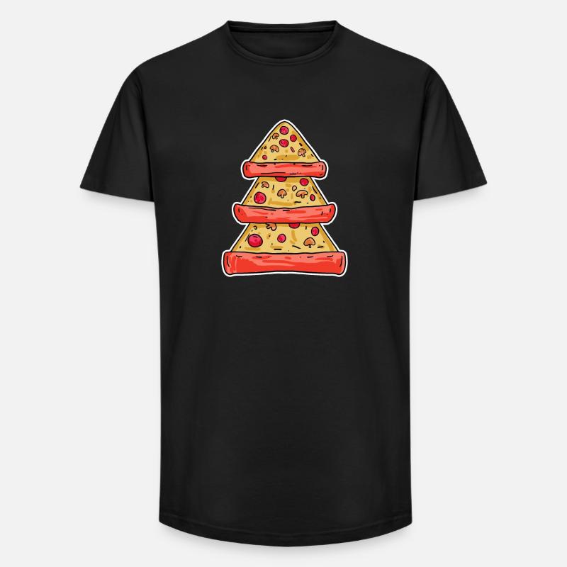 Pizza Baum - Long Fit Männer T-Shirt - Schwarz