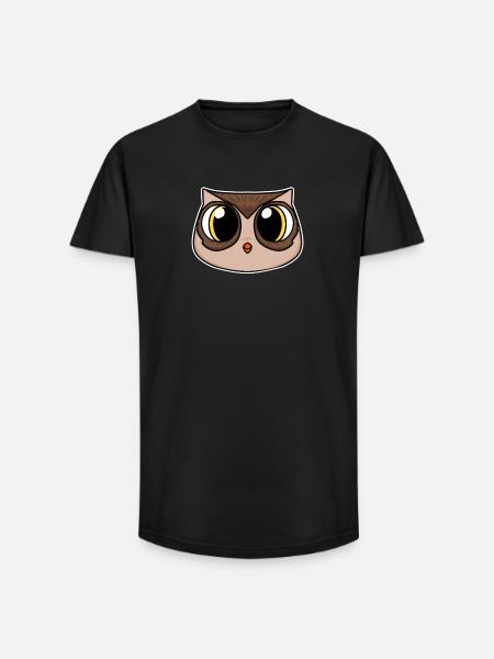 Owl Head - Long Fit Men's T-Shirt - black