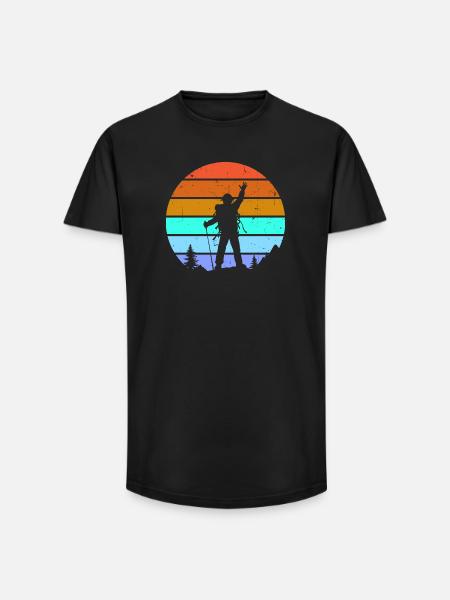 Mountaintops, mountaineering, hiking, hiking - Long Fit Men's T-Shirt - black