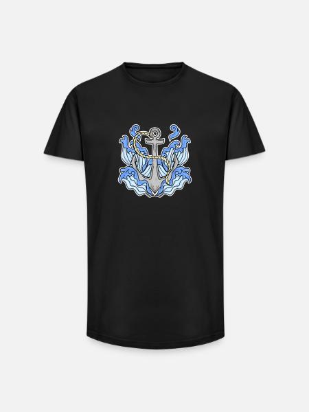Anchor - Long Fit Men's T-Shirt - black