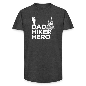 Nature Experience Hiking Routes Statement Hiking - Long Fit Men's T-Shirt - charcoal grey - Front - AI Model Male 185 light (185cm)