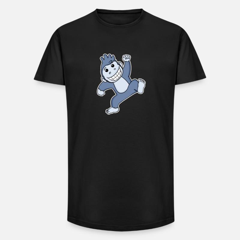 Gorille Singe - T-shirt coupe longue homme - noir
