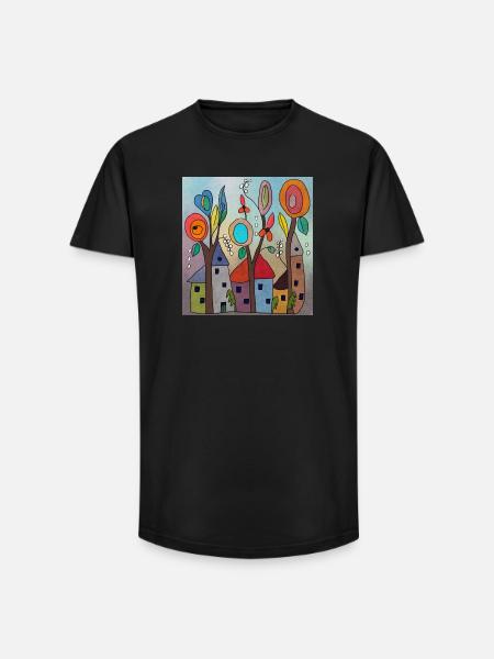 Elfendörfchen - Long Fit Männer T-Shirt - Schwarz