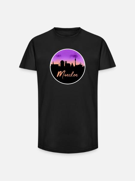 Munich Fine Skyline - Long Fit Men's T-Shirt - black