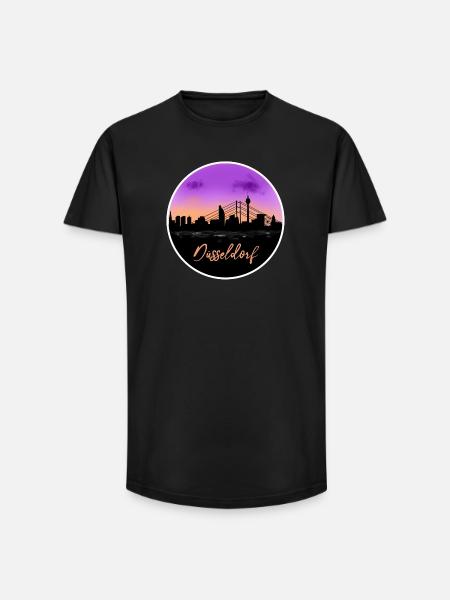 Dusseldorf Fine Skyline - T-shirt coupe longue homme - noir
