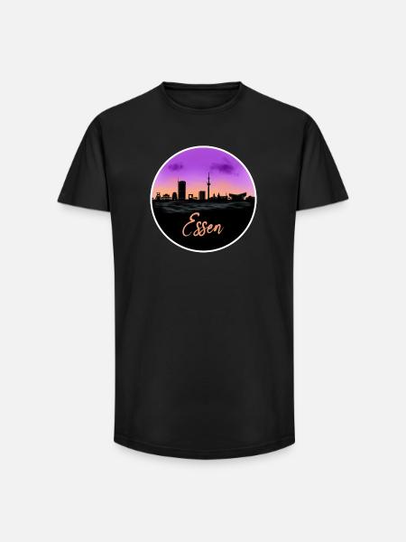 Essen Fine Skyline - T-shirt coupe longue homme - noir