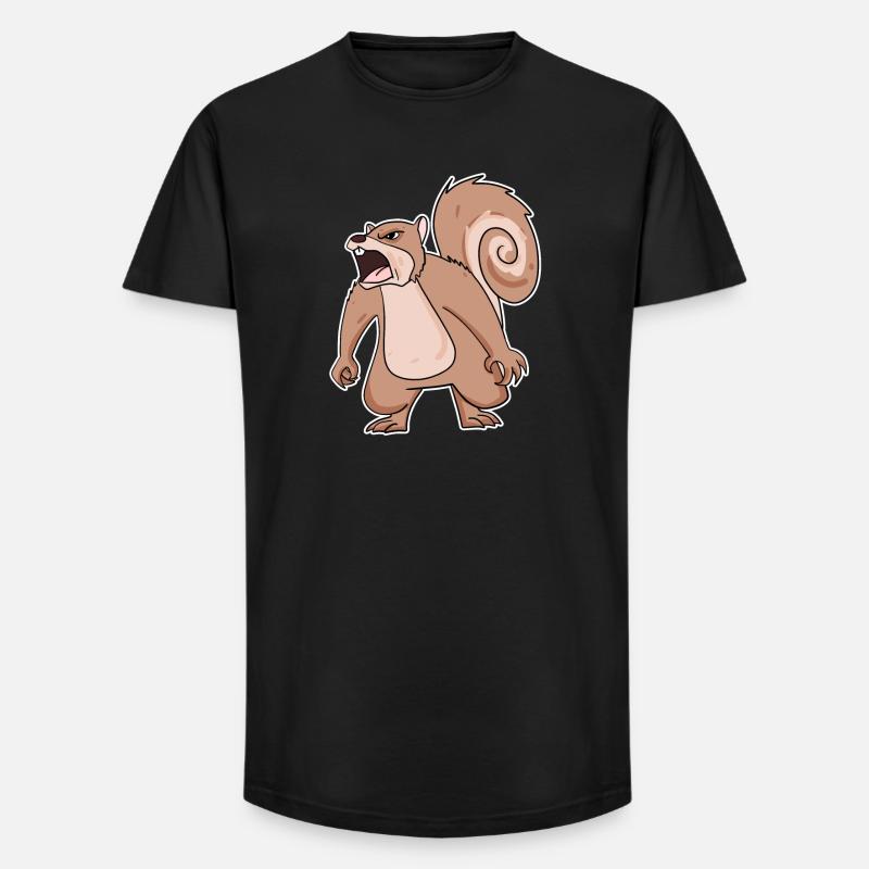 wütendes Eichhörnchen - Long Fit Männer T-Shirt - Schwarz