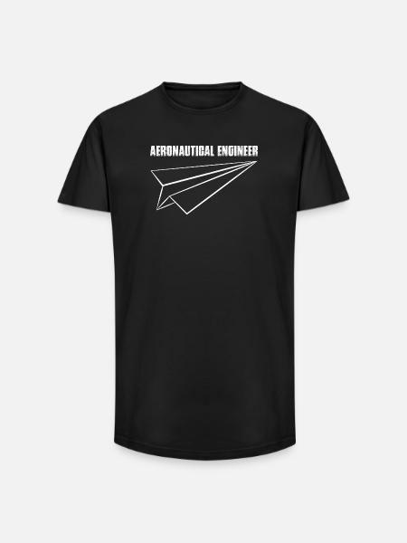 Aeronautical Engineer Paper Airplane - Long Fit Men's T-Shirt - black