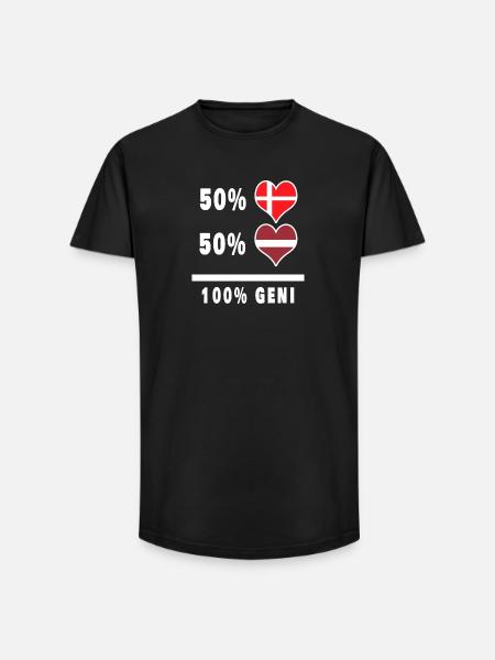 Letland og Danmark 100 % geni flag - Long fit herre T-shirt - sort