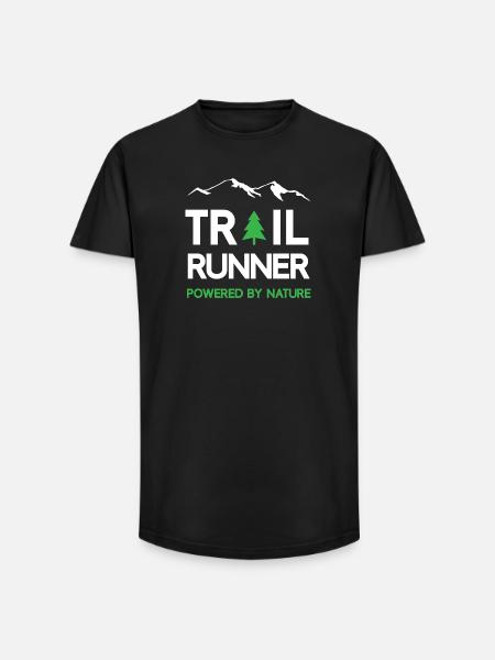 Trail Runner - Powered by Nature - Long Fit Männer T-Shirt - Schwarz