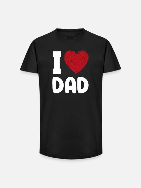 Ich liebe Papa Herz - Long Fit Männer T-Shirt - Schwarz