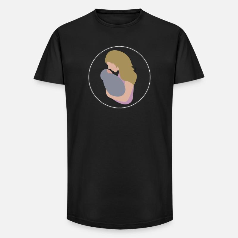 Mutter und Kind - Long Fit Männer T-Shirt - Schwarz
