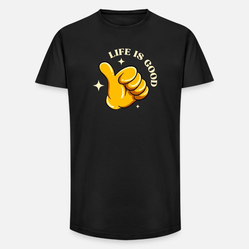 Das Leben ist schön - Long Fit Männer T-Shirt - Schwarz