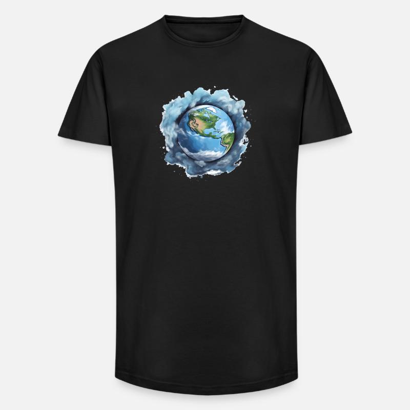 Erde - Long Fit Männer T-Shirt - Schwarz