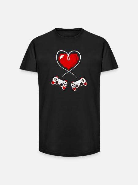 video games, gamer, game console - Long Fit Men's T-Shirt - black