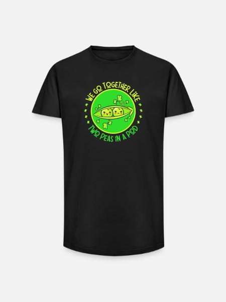 lovers, lovebirds, sincere love - Long Fit Men's T-Shirt - black