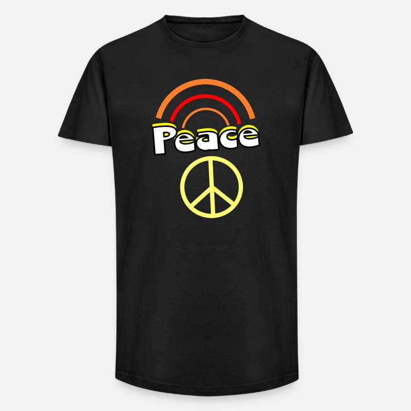 70s Pattern - Long Fit Men's T-Shirt - black