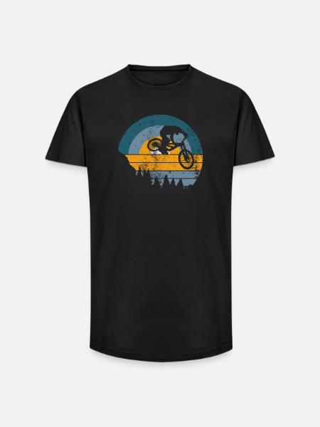 Sunset MTB Jump Silhouette - Long Fit Men's T-Shirt - black