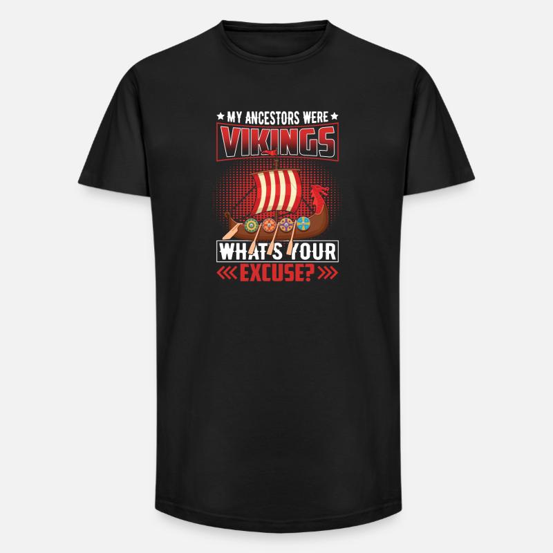 Wikinger Vorfahre - Long Fit Männer T-Shirt - Schwarz
