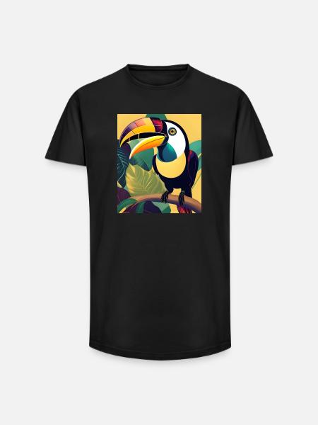 Toucan - Long Fit Men's T-Shirt - black