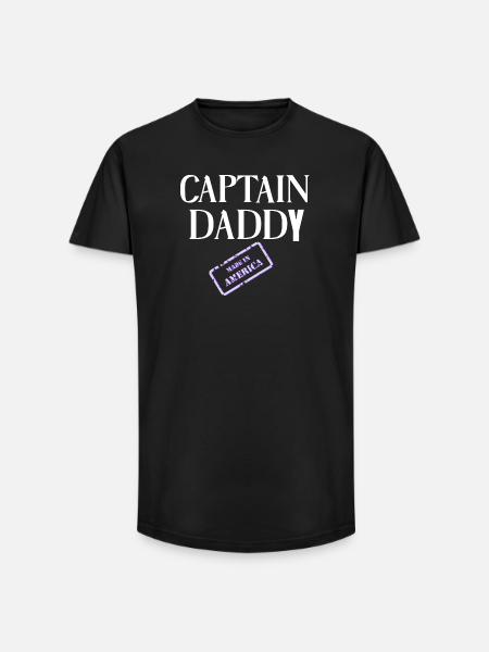 Captain Daddy Made in America - Long Fit Men's T-Shirt - black