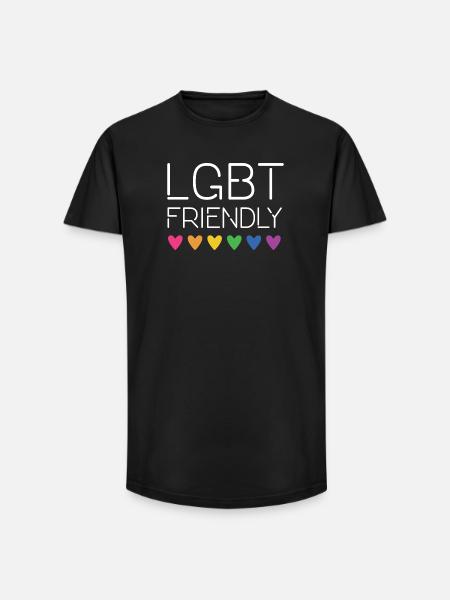 LGBT amical - T-shirt coupe longue homme - noir