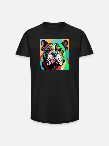 Bouledogue - T-shirt coupe longue homme - noir