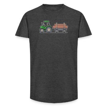 Biobauer Tractor Statement Tracteur Véhicule utilitaire - T-shirt coupe longue homme - charbon - Devant - AI Model Male 185 light (185cm)