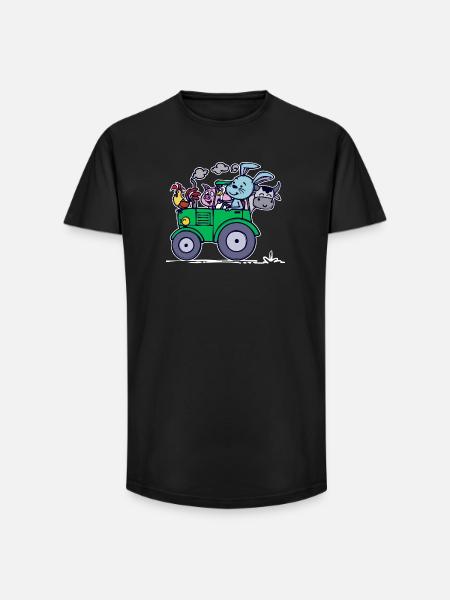 Agricultural Machinery Statement Farming Farm Tractor - Long Fit Men's T-Shirt - black
