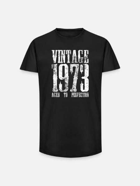 Retro-Typografie von 1973 - Long Fit Männer T-Shirt - Schwarz