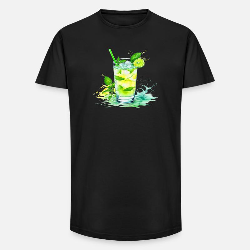 Mojito - Long Fit Männer T-Shirt - Schwarz