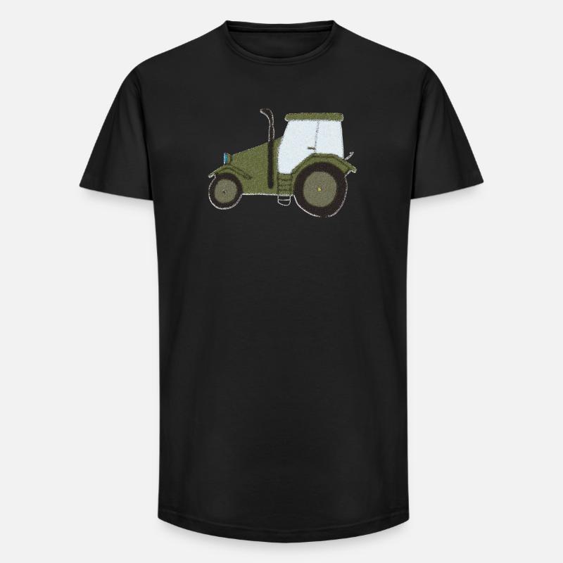 traktor oldtimer impressionismus - Long Fit Männer T-Shirt - Schwarz