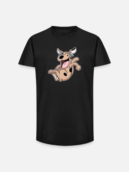 Laughing dog - Long Fit Men's T-Shirt - black