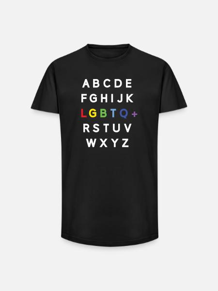 Pride Month LGBTQ - LGBTQ Alphabet - Long Fit Men's T-Shirt - black
