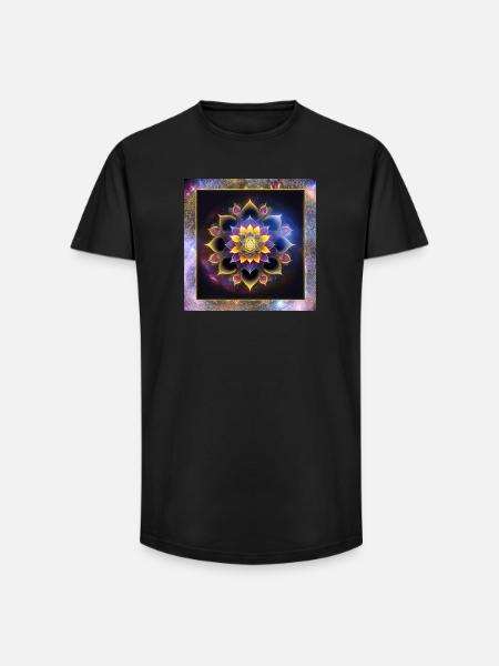 Mandala Lotusblume - Long Fit Männer T-Shirt - Schwarz