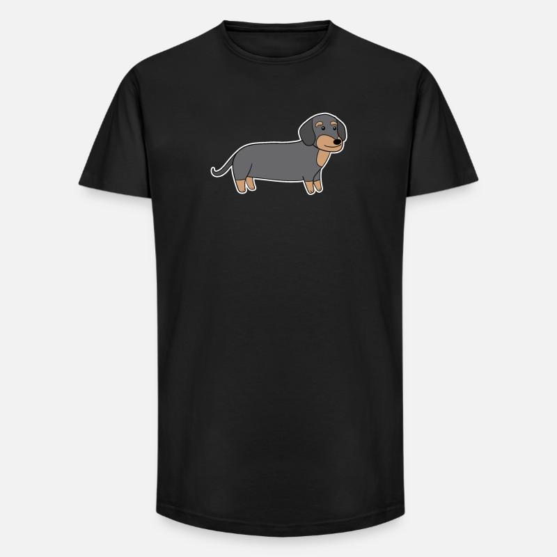 Dackel Dachshund Teckel - Long Fit Männer T-Shirt - Schwarz