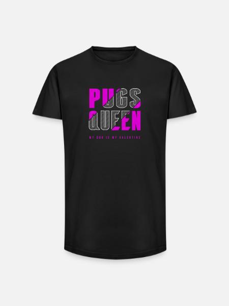 Pugs Queen - Long Fit Men's T-Shirt - black