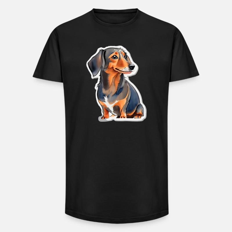 Dackel - Long Fit Männer T-Shirt - Schwarz