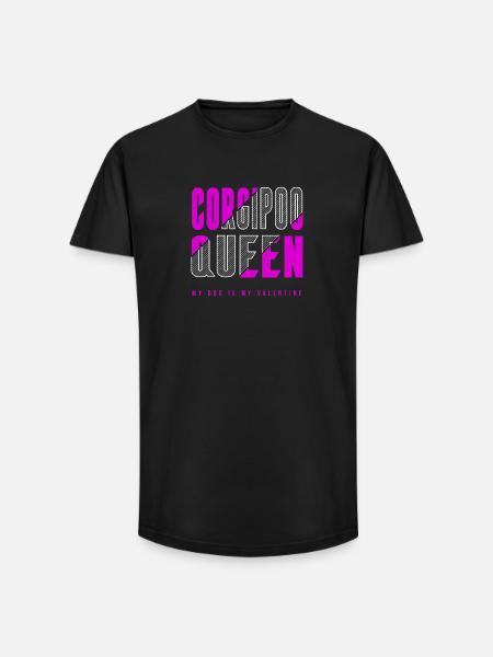 Corgipoo Queen - Long Fit Men's T-Shirt - black