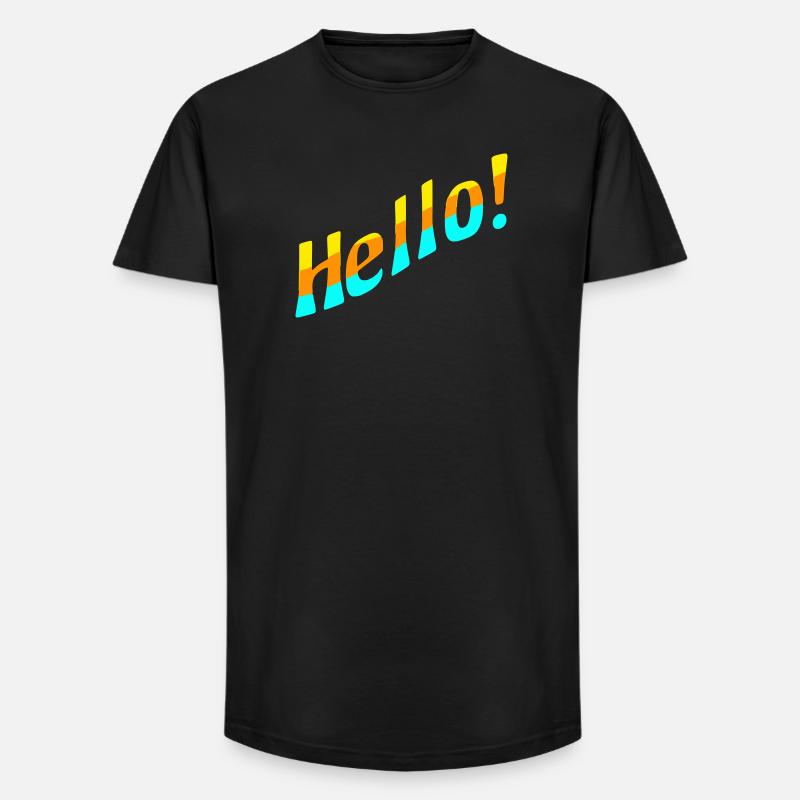 Hello! - Long Fit Männer T-Shirt - Schwarz