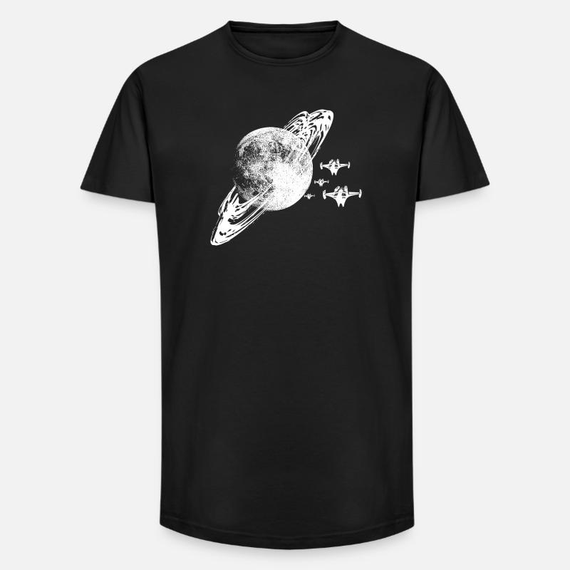 Der Planet - Long Fit Männer T-Shirt - Schwarz