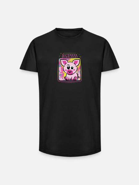 Cochon de boue à libre - T-shirt coupe longue homme - noir